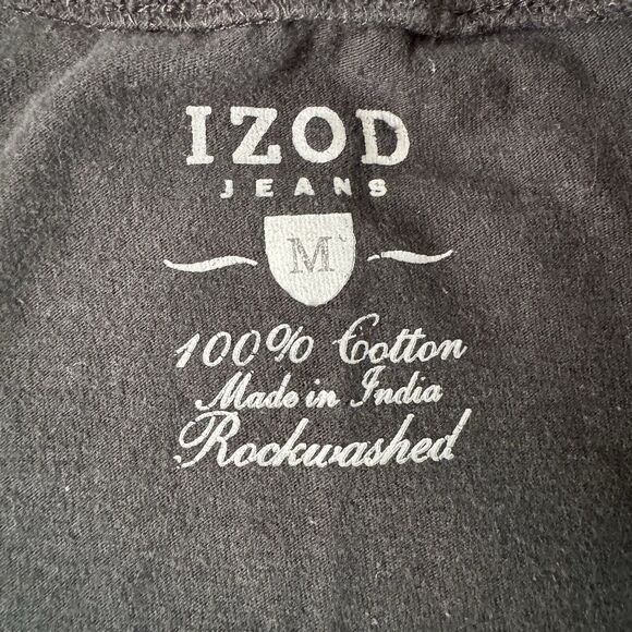 IZOD Jeans Men's Rock Washed Collection Black Tee Size Medium - Picture 3 of 14